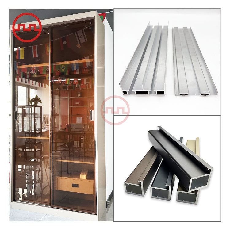 Sliding Door Wardrobe Aluminum Profile Glass Sliding Wardrobe Doors Track Kit for Cabinet