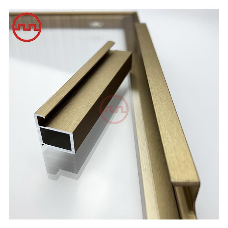20 Slim Aluminum Glass Door Wardrobe Aluminium Profile F Handle Profile