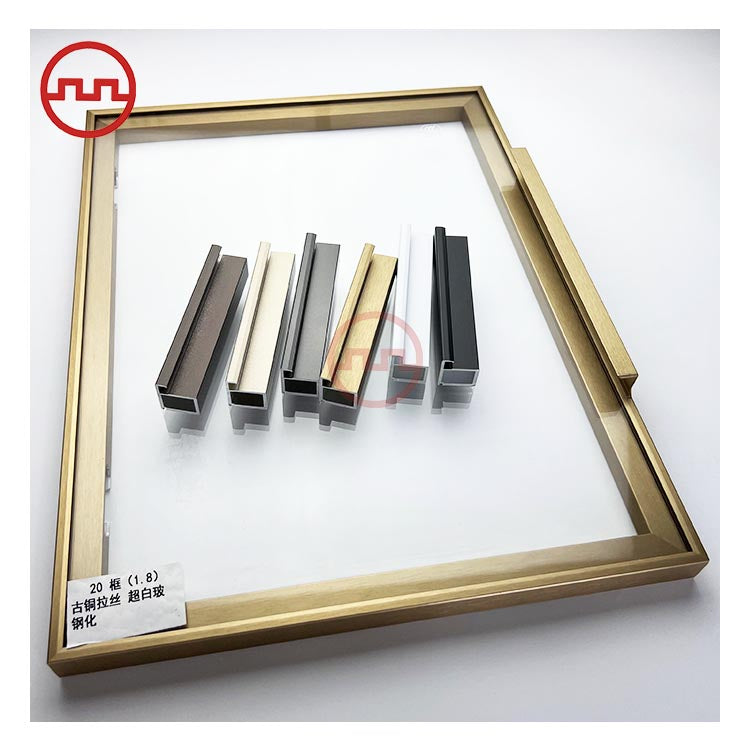 20 Slim Aluminum Glass Door Wardrobe Aluminium Profile F Handle Profile
