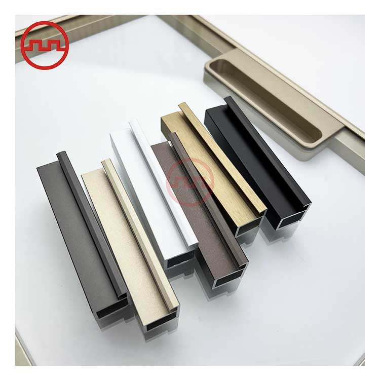 20 Slim Aluminum Glass Door Wardrobe Aluminium Profile F Handle Profile