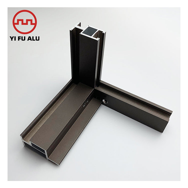 خزانة حائط زجاجية خشبية عمودية بإطار من الألومنيوم وأرفف زجاجية من الألومنيوم مع إضاءة LED