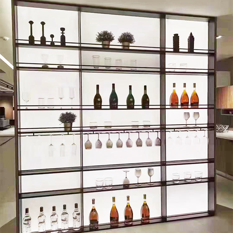 Aluminum Alloy Luminous Back Panel Display Cabinet Wine Cabinet