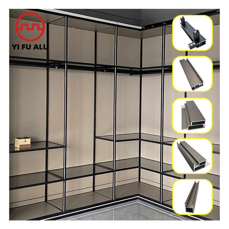 Open Corner Wardrobe Aluminum Profile Walk-In Wardrobe Aluminum Profile