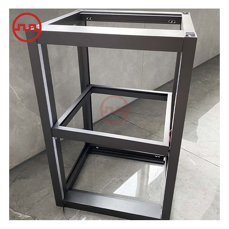 Living Room, Dining Room, Kitchen and Bar Aluminum Wood Display Cabinet Glass Wine Cabinet Aluminum Profile